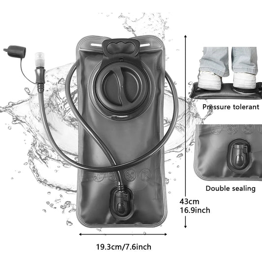 One click quick release water bag 1.5L-3.0L mountain backpack leak proof water bag, suitable for camping and hiking