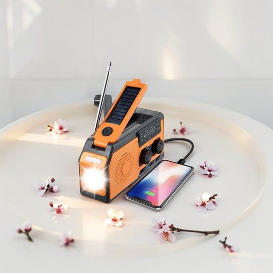 Portable Emergency Solar Power Radio Hand Crank Charging AM/FM Weather Radio Led Reading Flashlight Bank Phone Charger