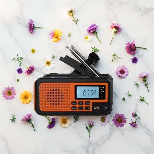 Portable Emergency Solar Power Radio Hand Crank Charging AM/FM Weather Radio Led Reading Flashlight Bank Phone Charger