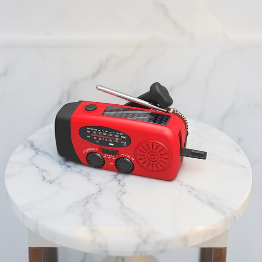 Multifunctional AM/FM/NOAA Portable Weather Radio Emergency Hand Crank Radio Power Bank Solar Charging with LED Flashlight