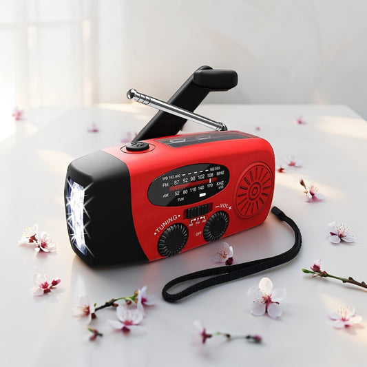 Multifunctional AM/FM/NOAA Portable Weather Radio Emergency Hand Crank Radio Power Bank Solar Charging with LED Flashlight