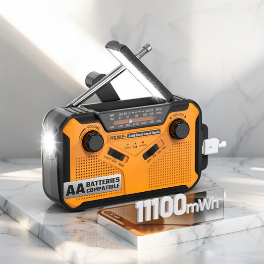 3000mAh Portable Emergency Solar Power Radio Hand Crank Charging AM/FM Weather Radio Led Reading Flashlight Bank Phone Charger