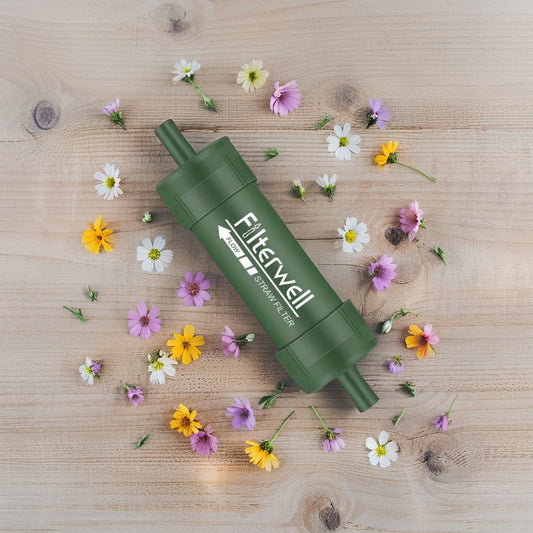 Westtune Outdoor Mini Water Filter Straw Camping Purification Portable Hiking Water Purifier for Survival or Emergency Supplies