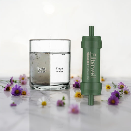 Westtune Outdoor Mini Water Filter Straw Camping Purification Portable Hiking Water Purifier for Survival or Emergency Supplies